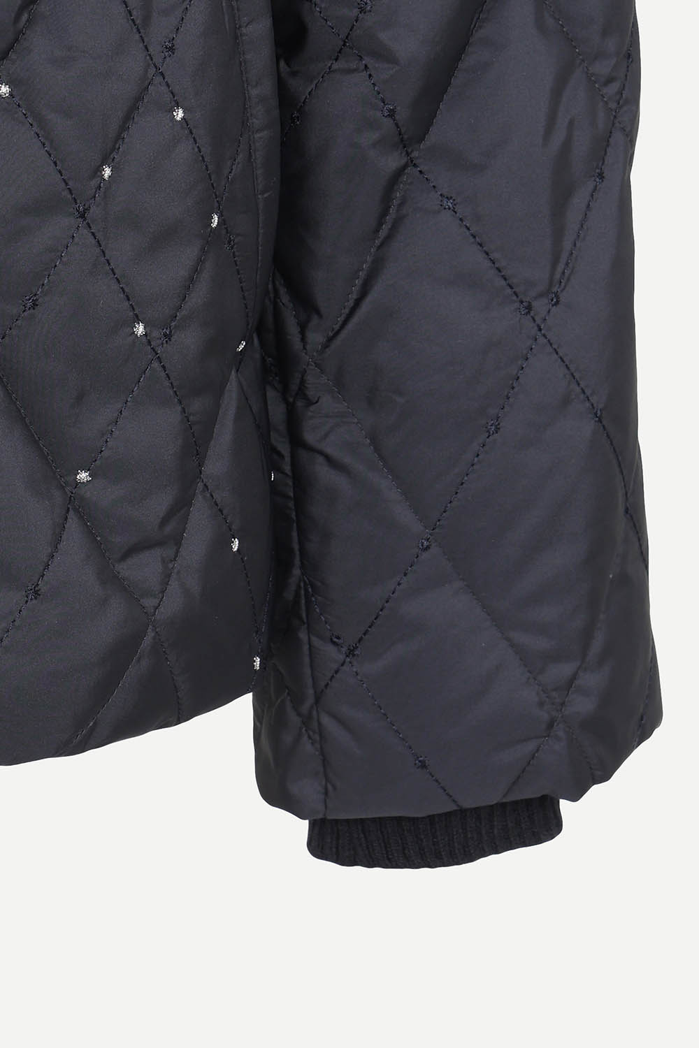 [캐리스노트] 다이아 자수 퀄팅 렉스퍼 구스다운 점퍼 다크 네이비