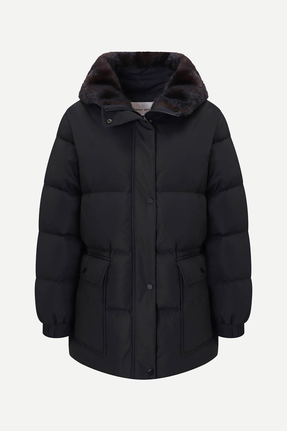 [공식몰] 마호가니 밍크 미들 다운 점퍼 블랙