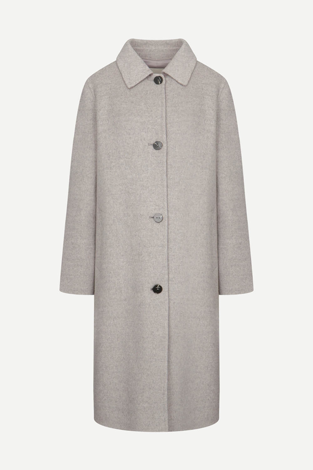 [공식몰] 핸드메이드 스탠카라 롱 코트 라이트 그레이