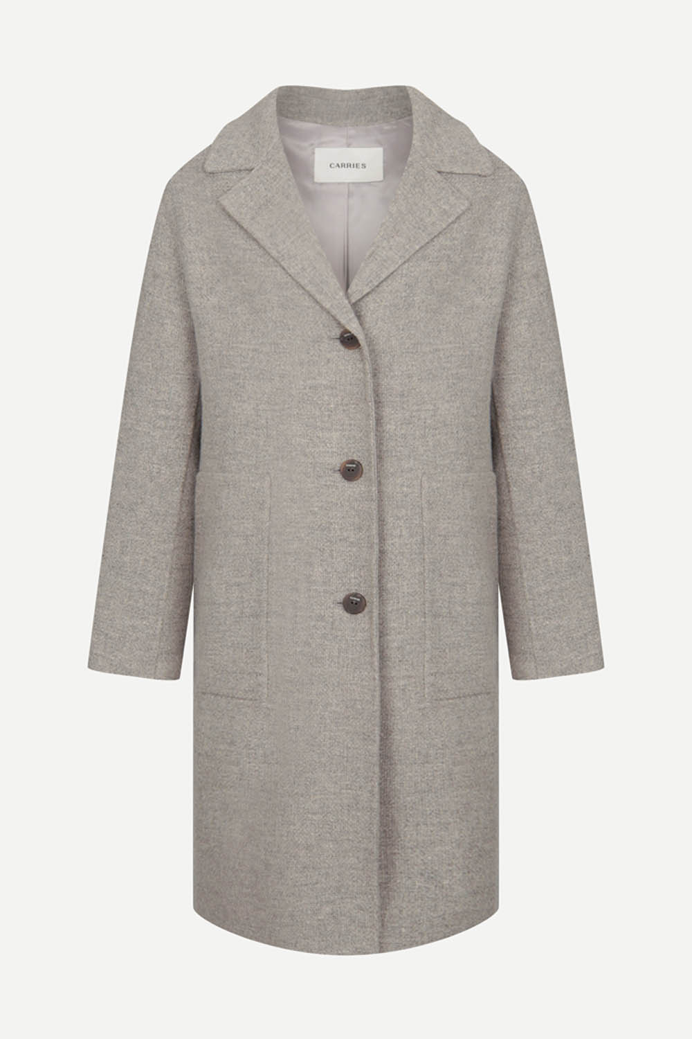 [공식몰] 핸드메이드 쓰리버튼 울 캐시미어 코트 멜란지 그레이