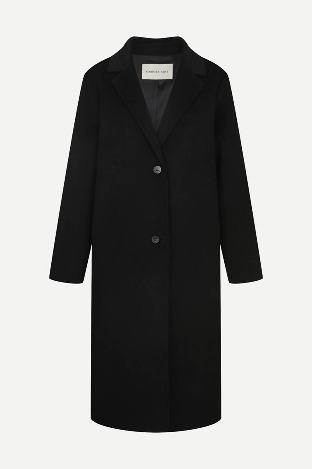 [공식몰] 투버튼 싱글 핸드메이드 코트 블랙