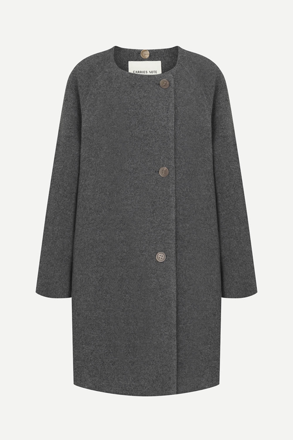 [캐리스노트] 머플러 세트 핸드메이드 코트 멜란지 그레이