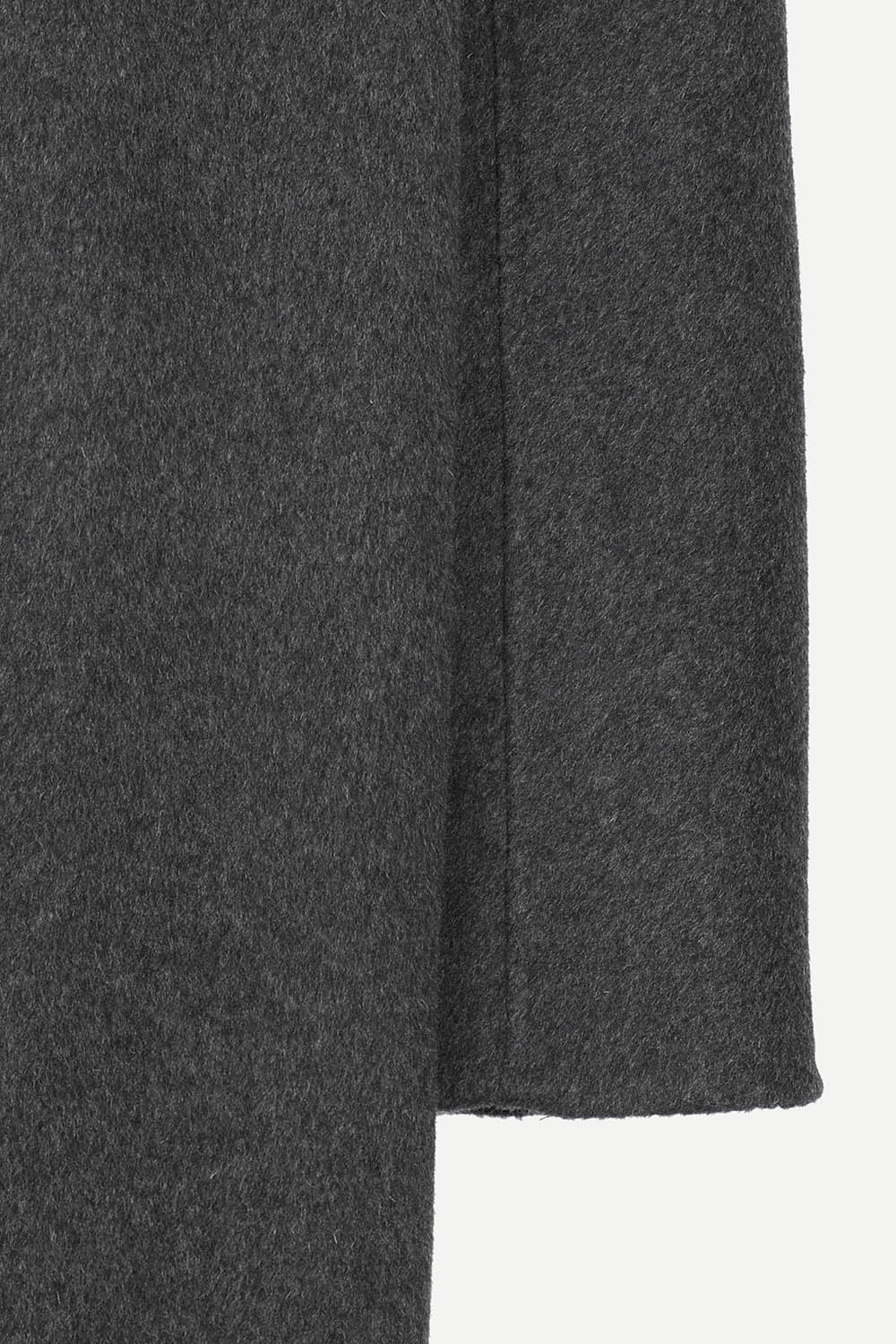 [캐리스노트] 패딩 후드 핸드메이드 롱 코트 다크 그레이