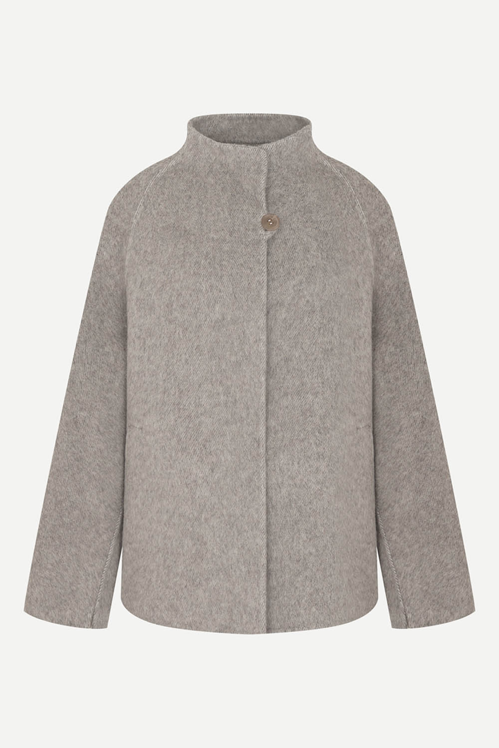 [공식몰] 여밈 포인트 핸드메이드 자켓 멜란지 브라운