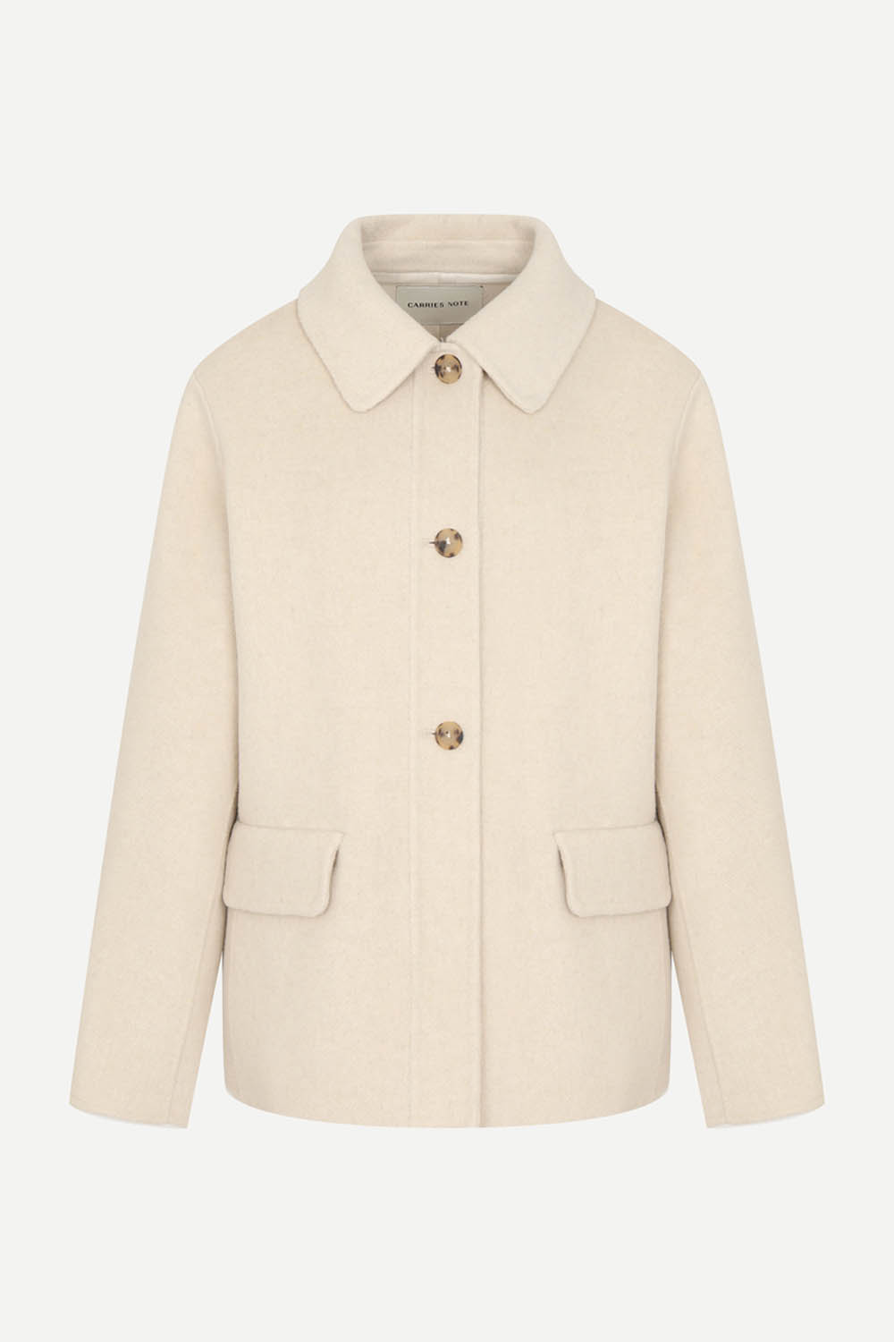 [공식몰] 캐시미어 블렌드 핸드메이드 숏 코트 크림