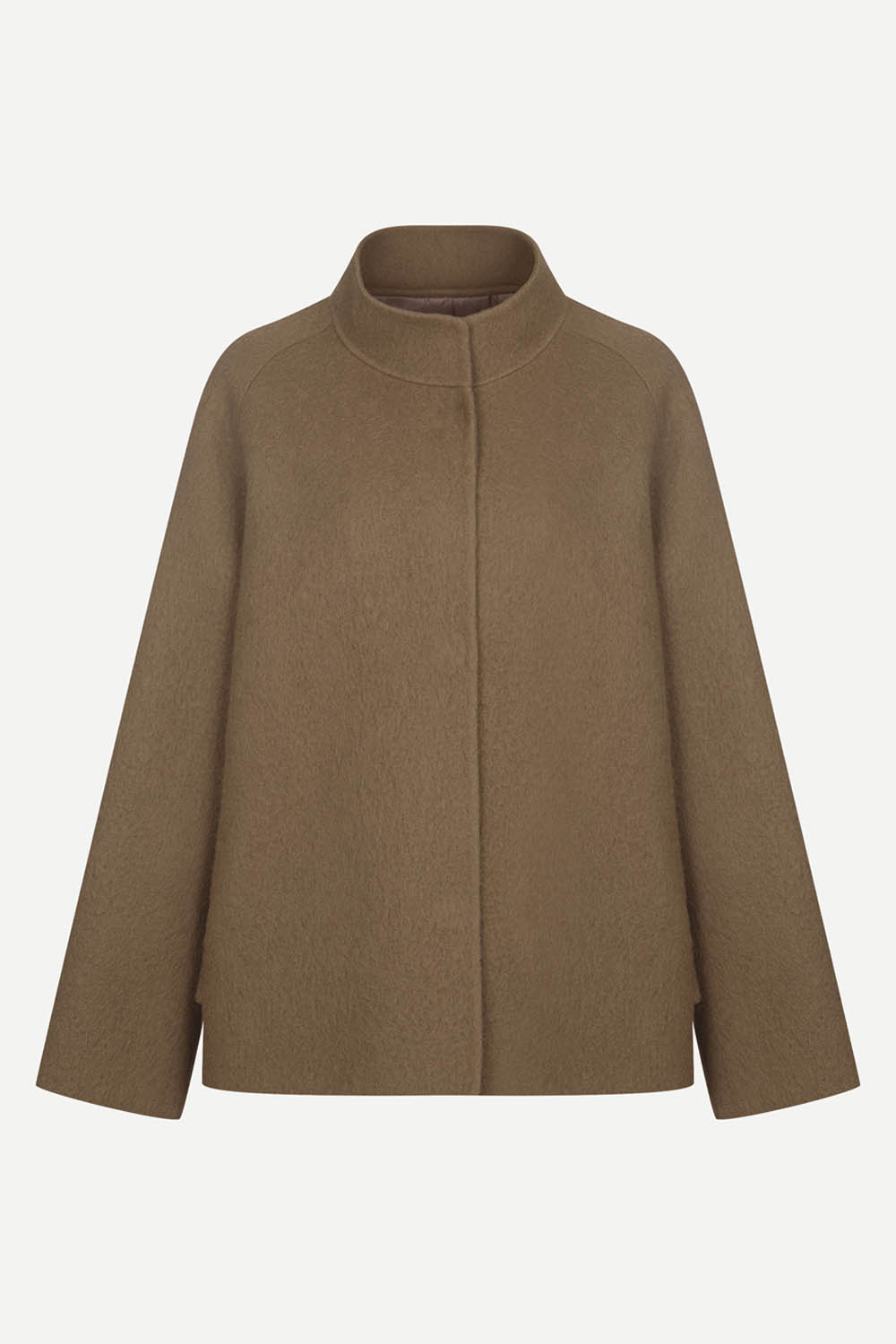 [공식몰] 클래식 울 하이넥 핸드메이드 자켓 브라운