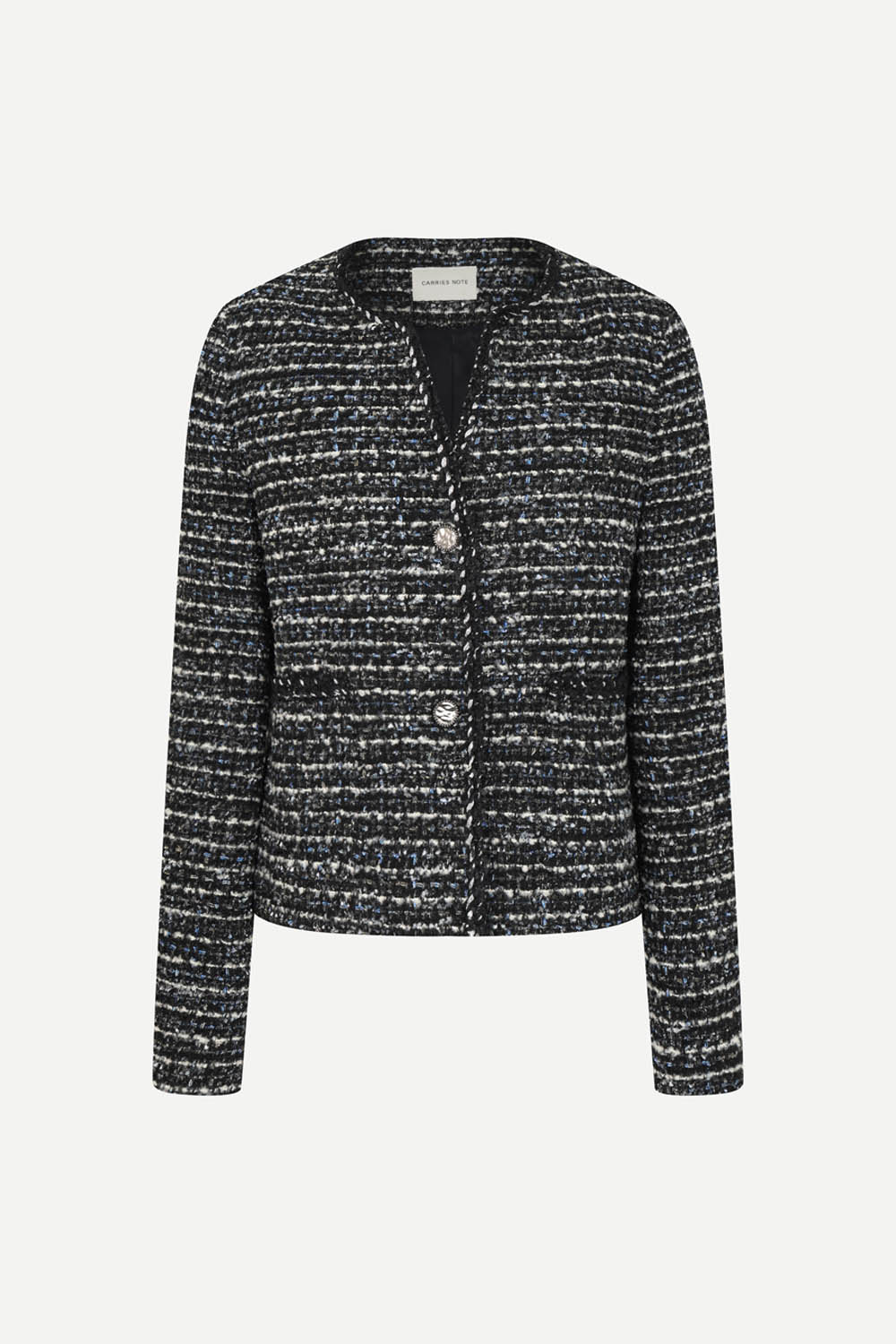 [공식몰] 글리터 믹스 크롭 트위드 자켓 블랙
