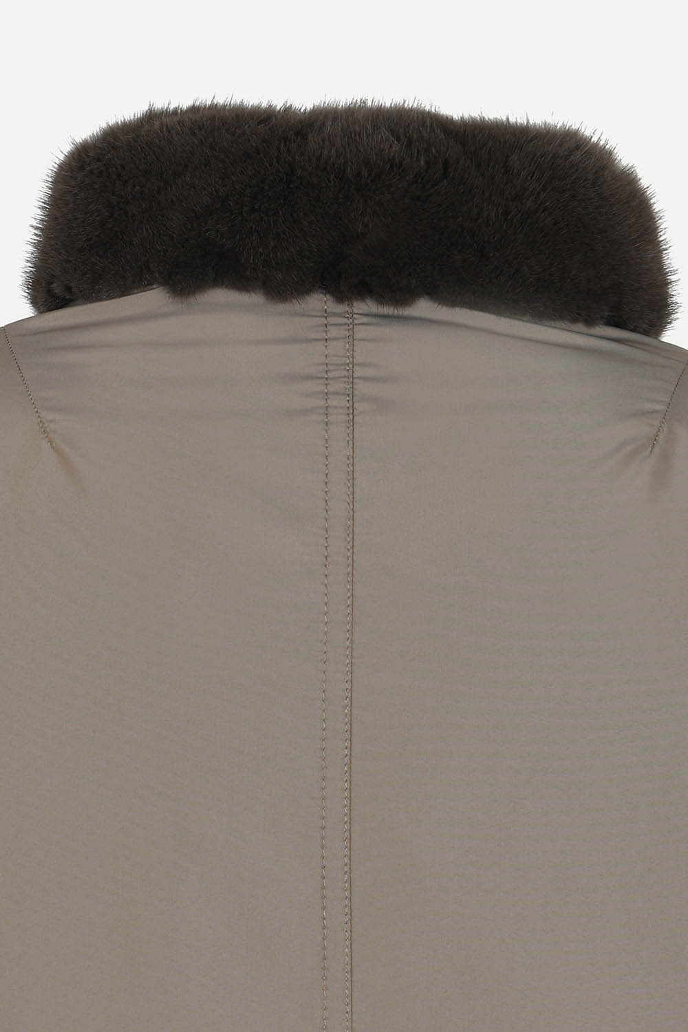 [캐리스노트] 밍크 카라 A라인 숏 점퍼 카키