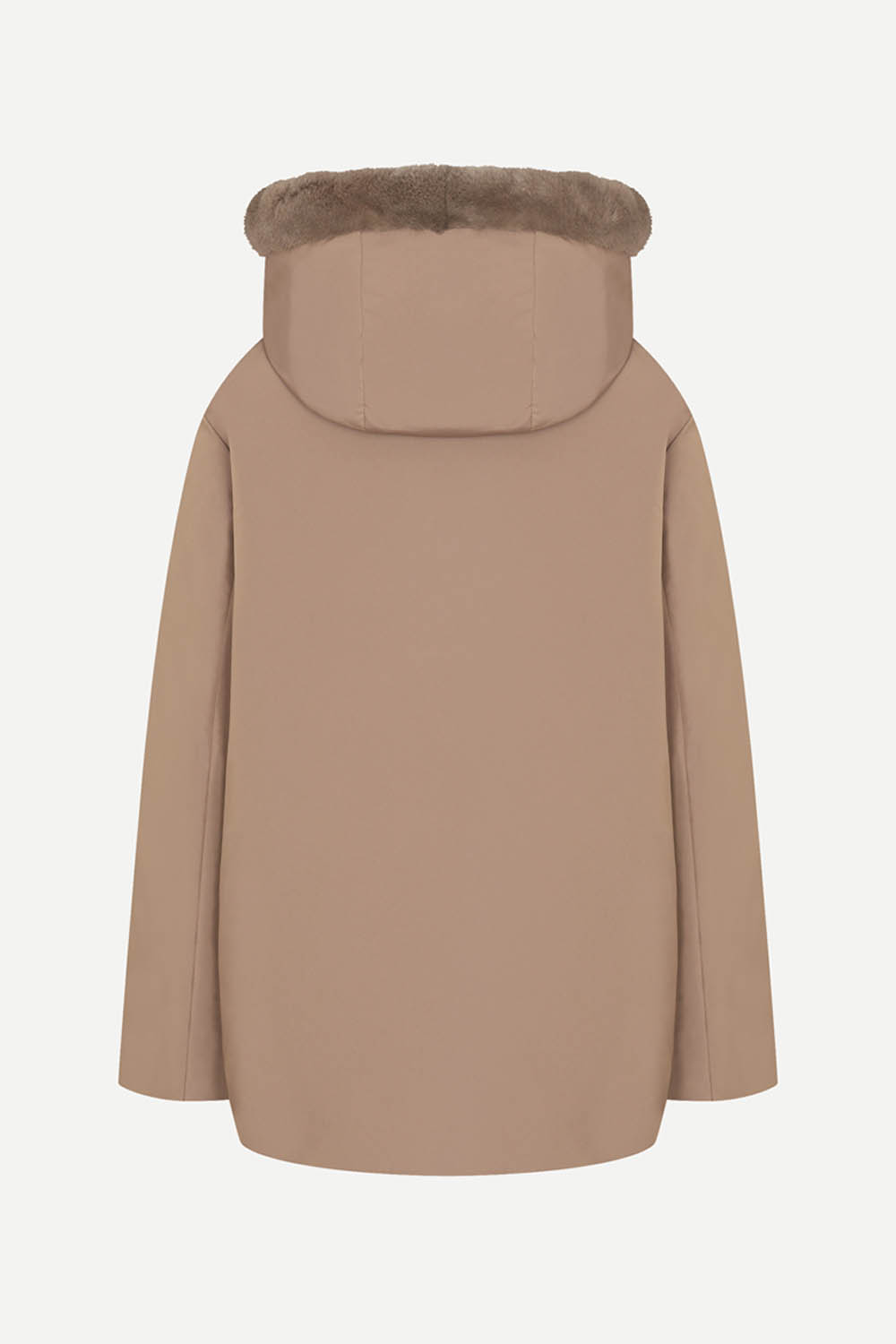 [캐리스노트] 밍크 후드 다운 점퍼 브라운