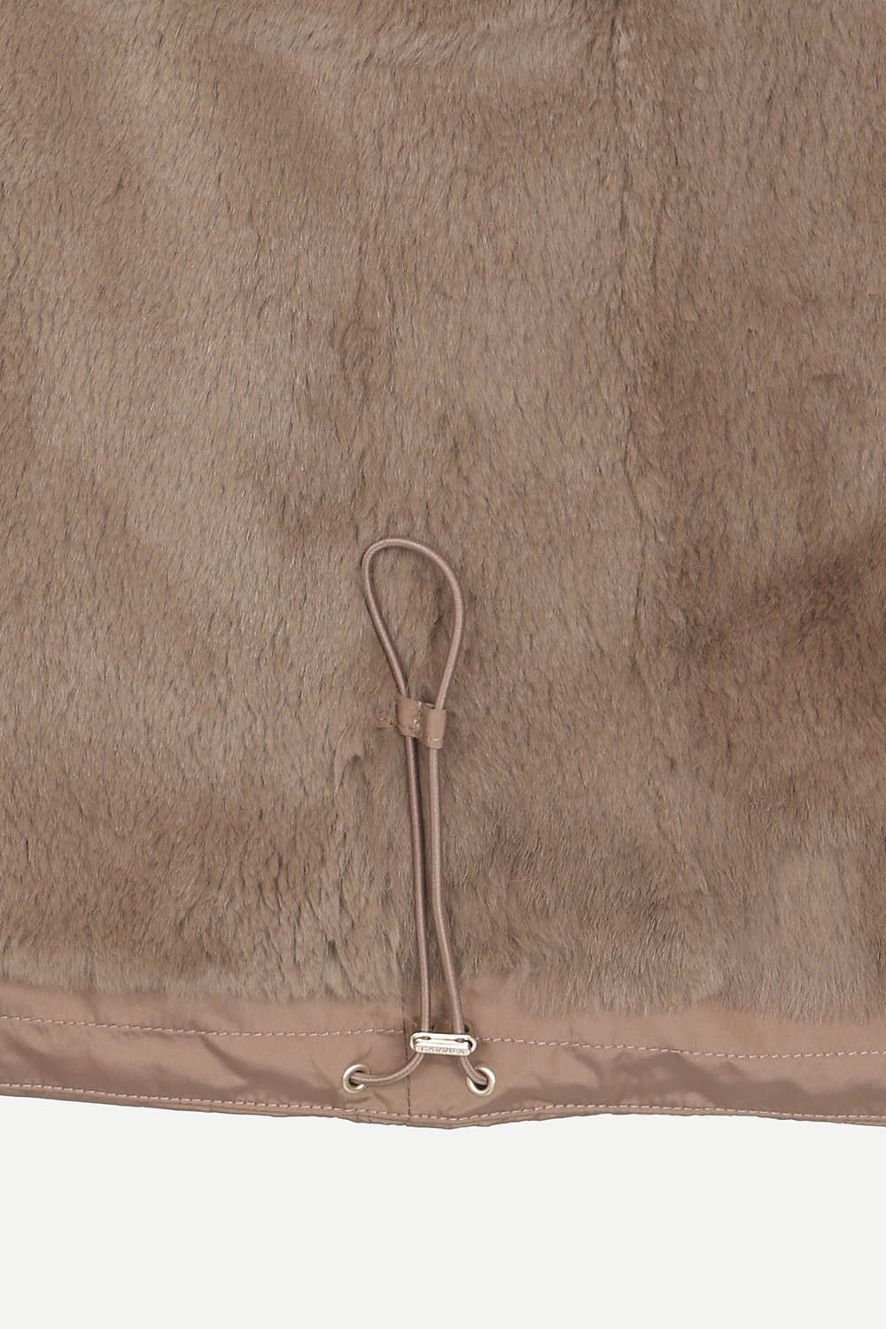 [캐리스노트] 밍크 후드 다운 점퍼 브라운