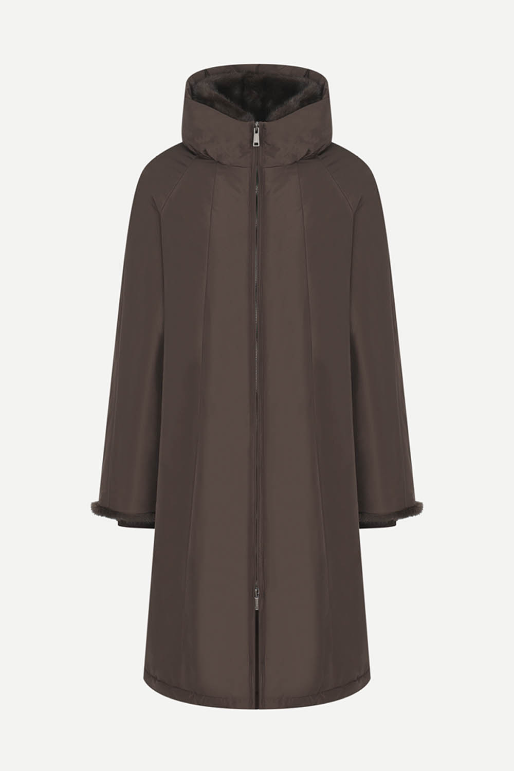 [공식몰] 밍크 카라 롱 구스다운 점퍼 브라운