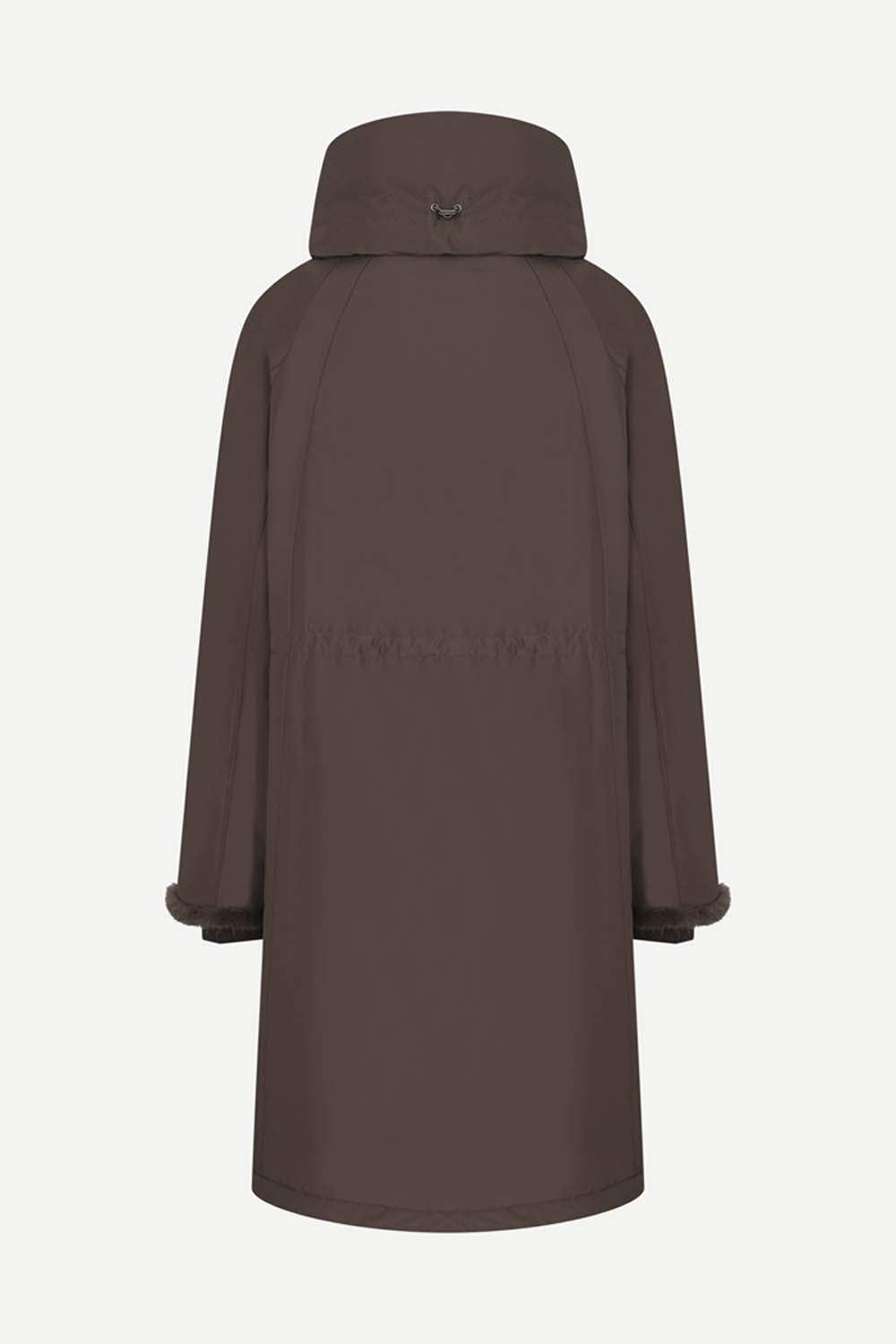 [캐리스노트] 밍크 카라 롱 구스다운 점퍼 브라운