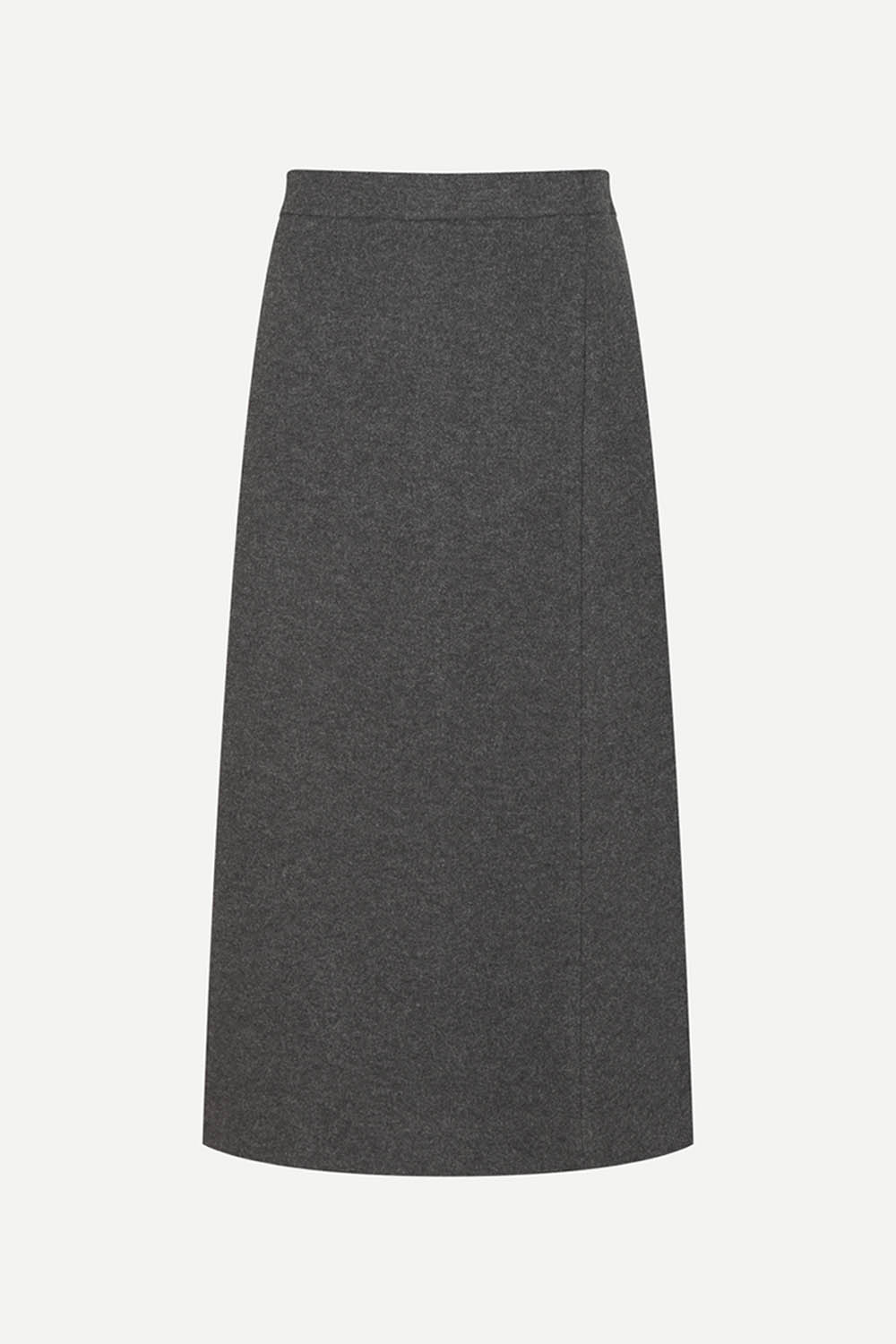 [공식몰] 비대칭 밴딩 플레어 롱스커트 그레이