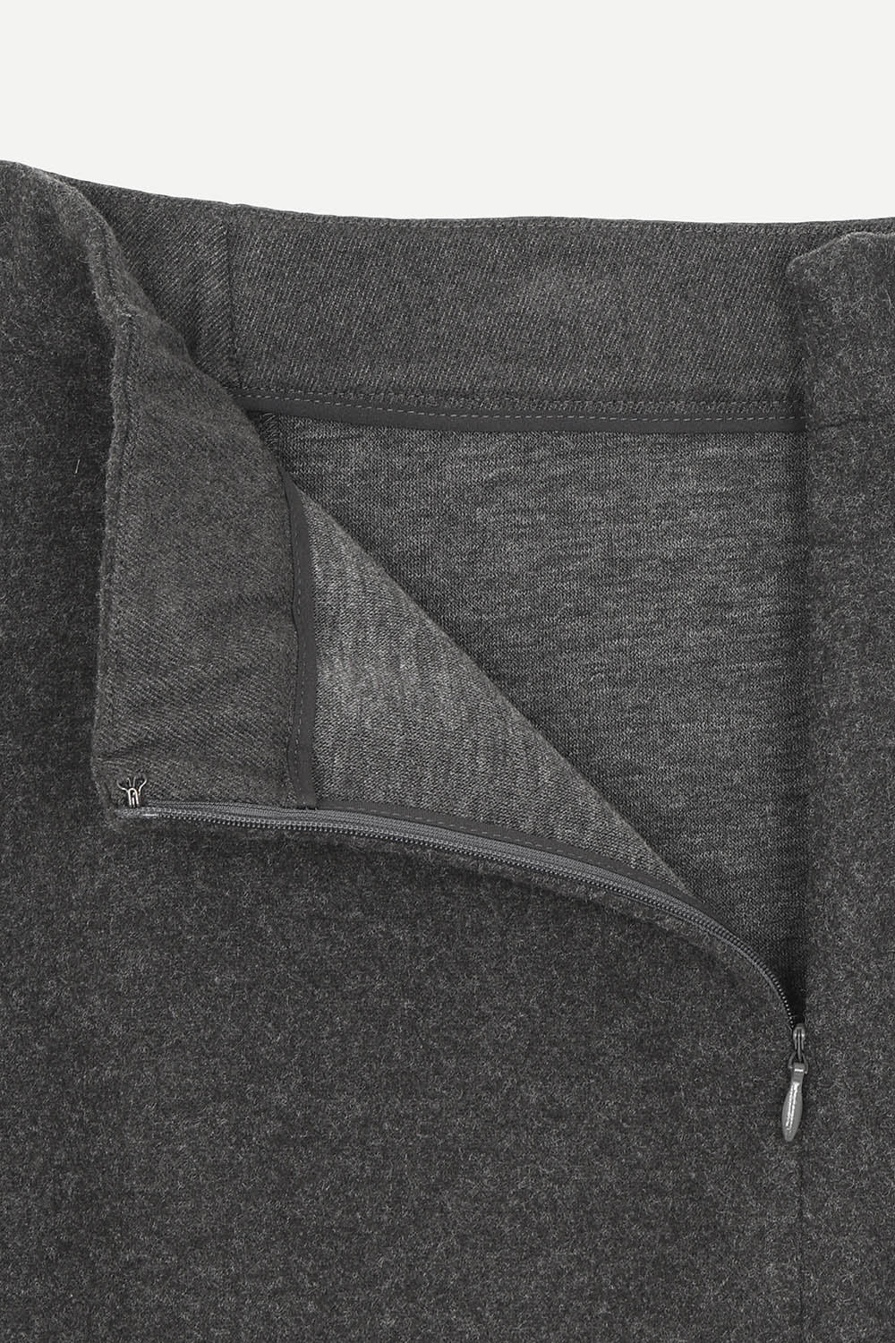 [캐리스노트] 비대칭 밴딩 플레어 롱스커트 그레이