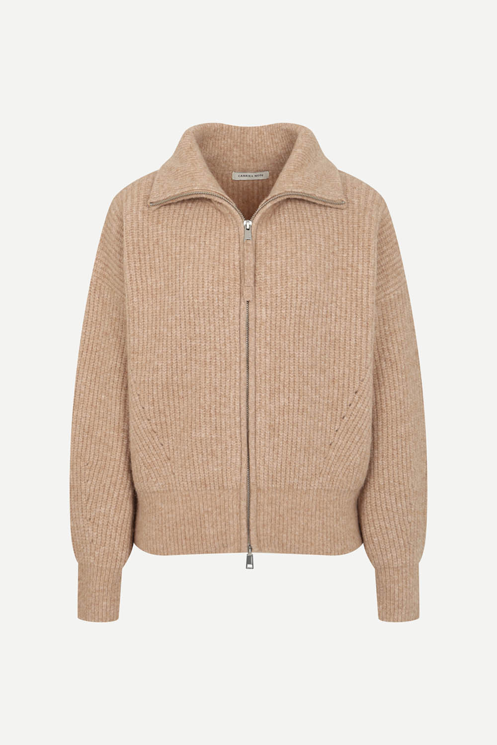 [공식몰] 울 알파카 블렌드 니트 집업 베이지