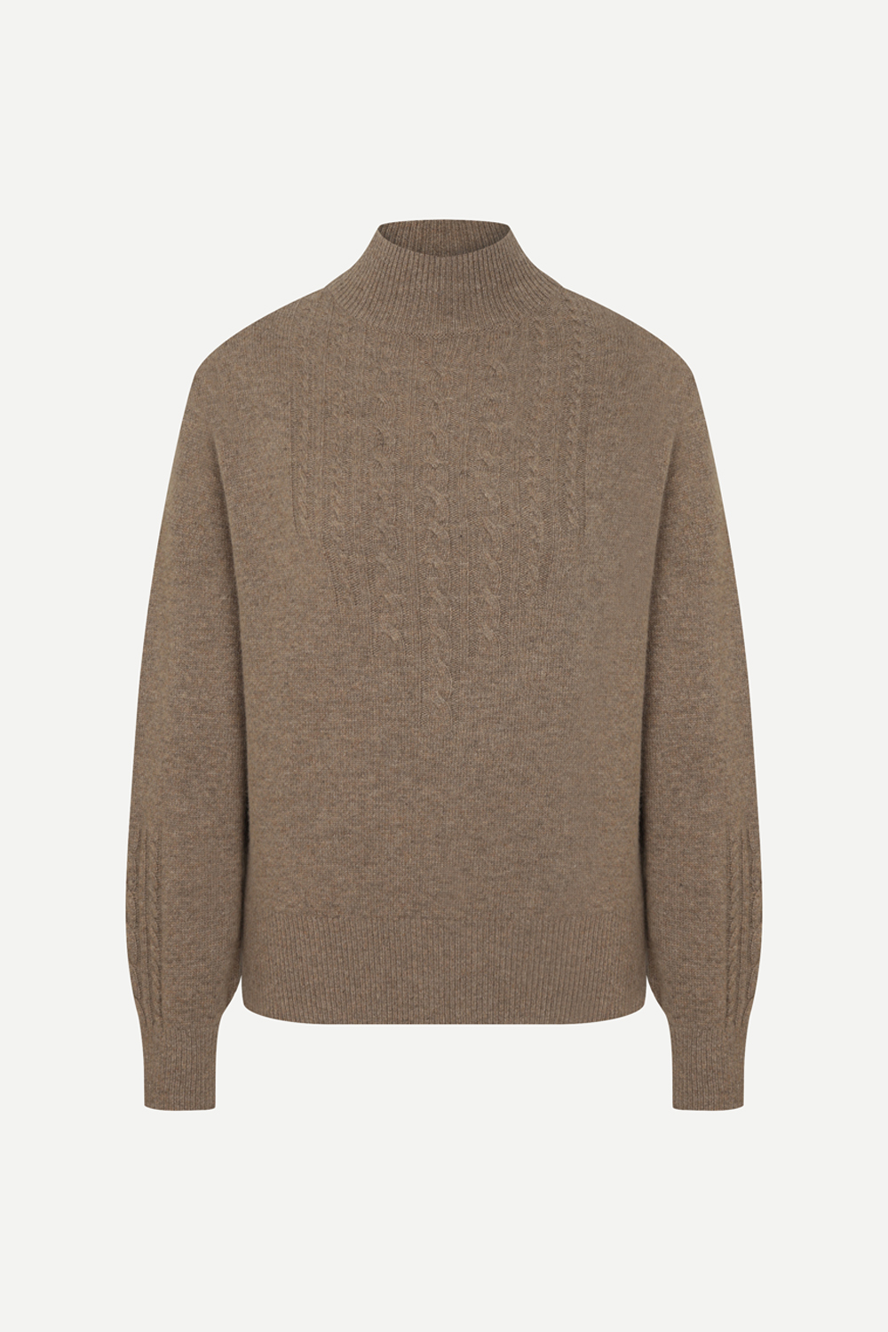 [공식몰] 케이블 반넥 풀오버 다크 베이지