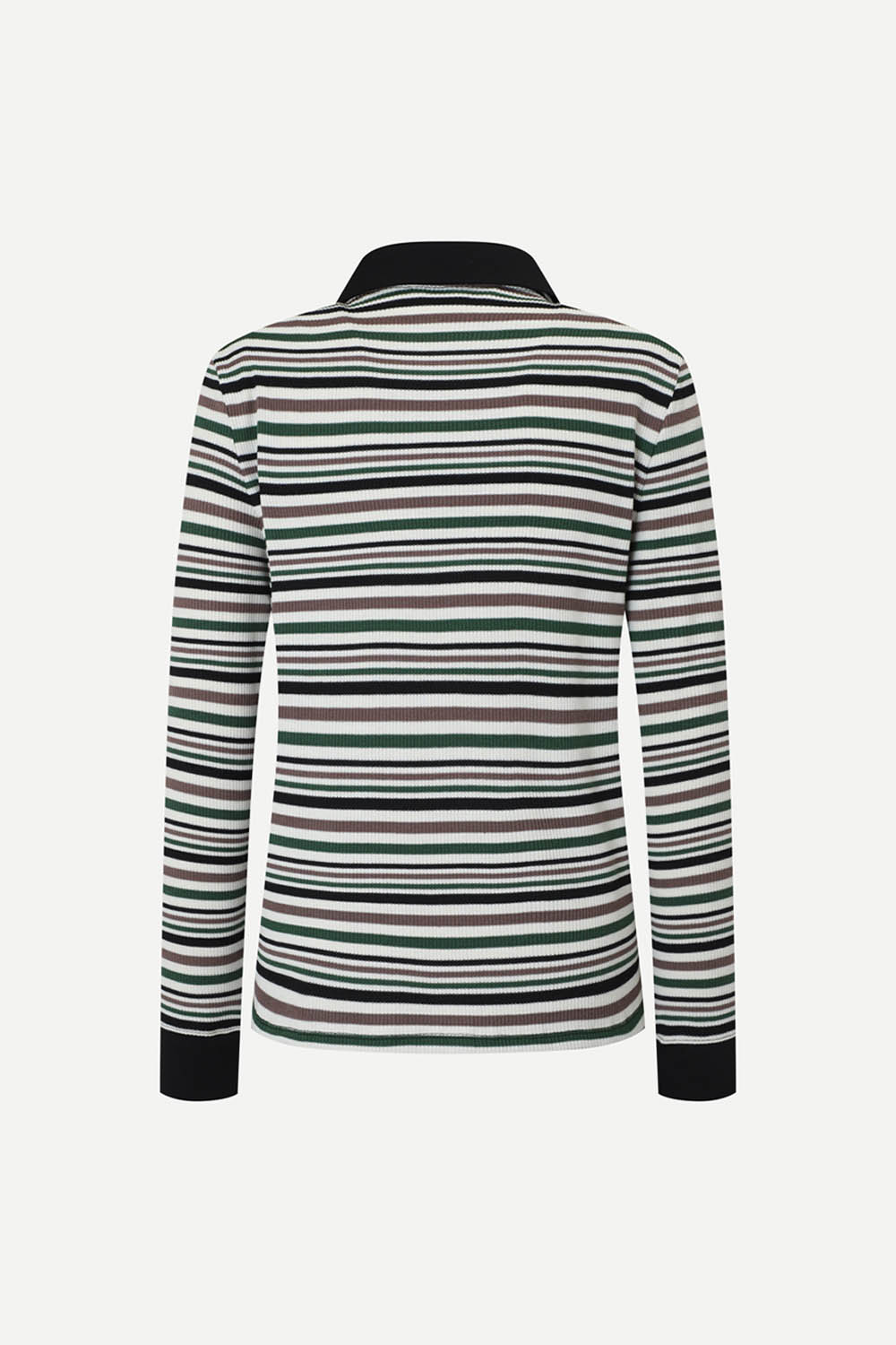 [캐리스노트] 스트라이프 카라 티셔츠블랙