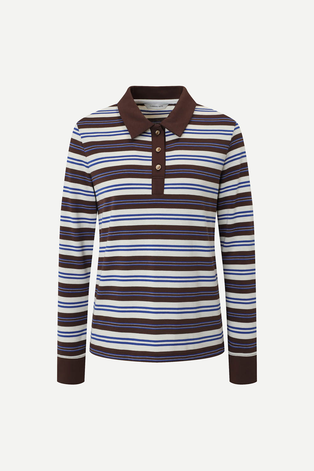 [공식몰] 스트라이프 카라 티셔츠 브라운