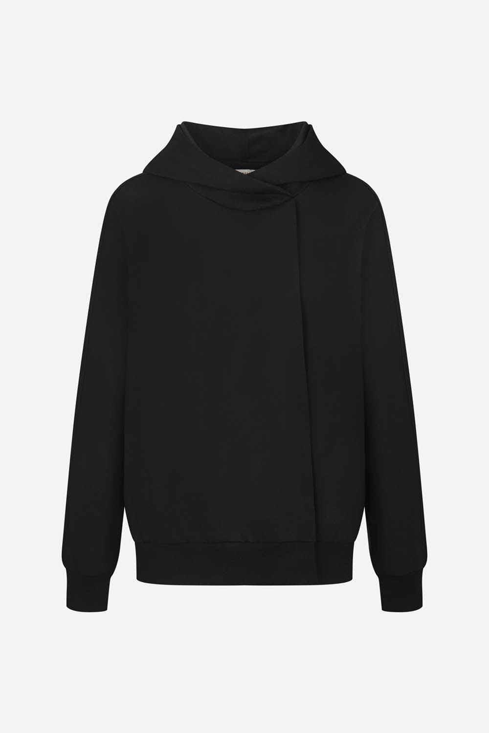 [공식몰] 앞 여밈 후드 티셔츠 블랙