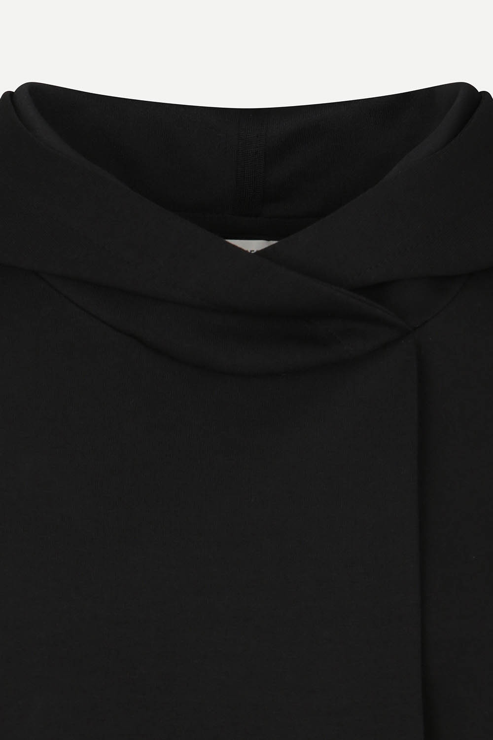 [캐리스노트] 앞 여밈 후드 티셔츠 블랙