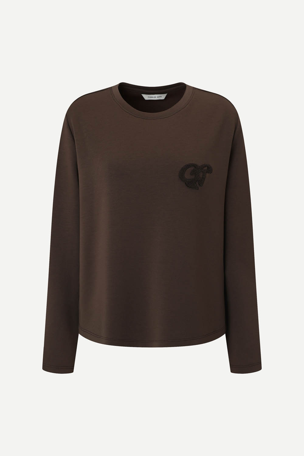 [공식몰] 부클 자수 포인트 티셔츠 카멜