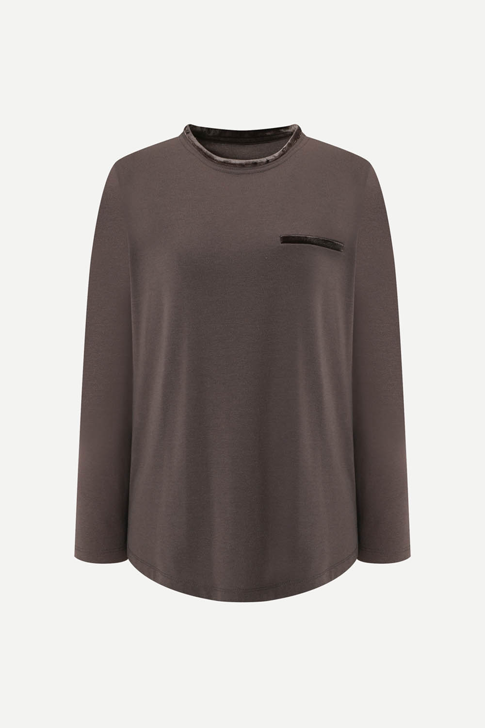 [캐리스노트] 포켓 디테일 포인트 티셔츠 라이트 브라운