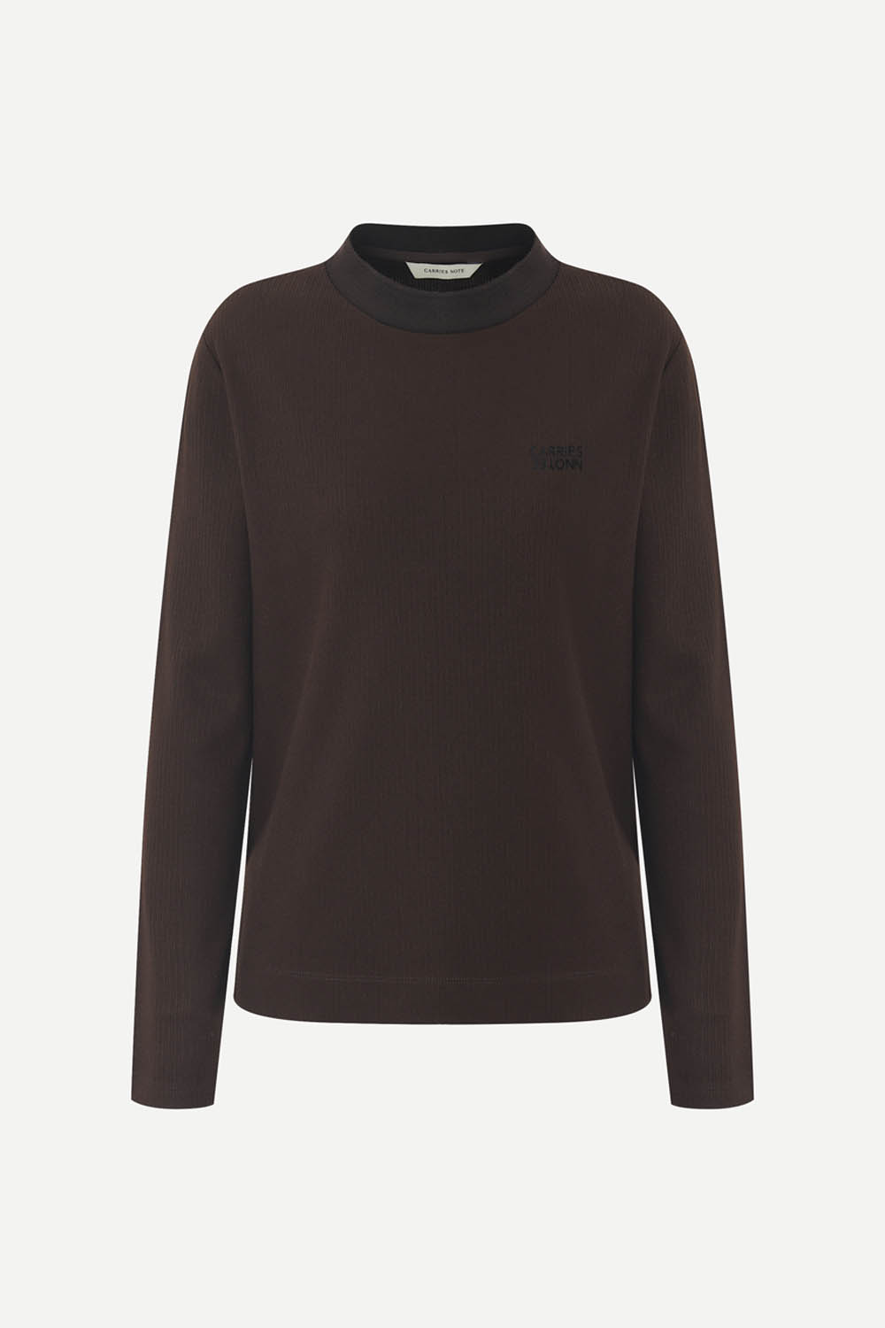 [공식몰] 베이직 니트 모크넥 티셔츠 브라운