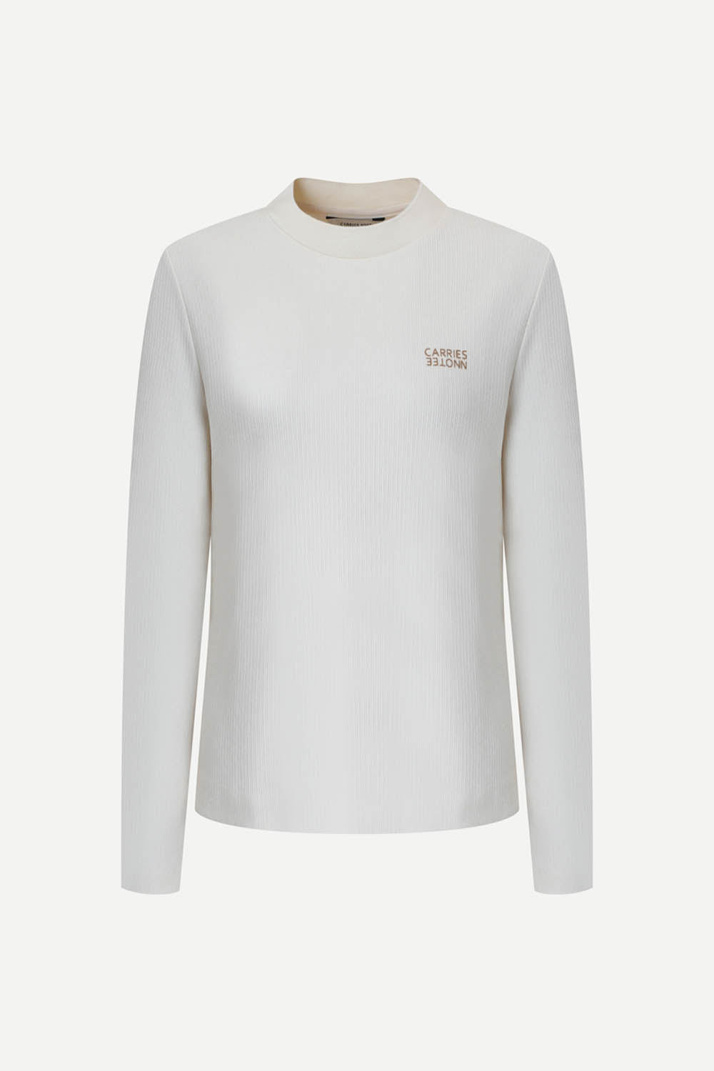 [캐리스노트] 베이직 니트 모크넥 티셔츠 아이보리