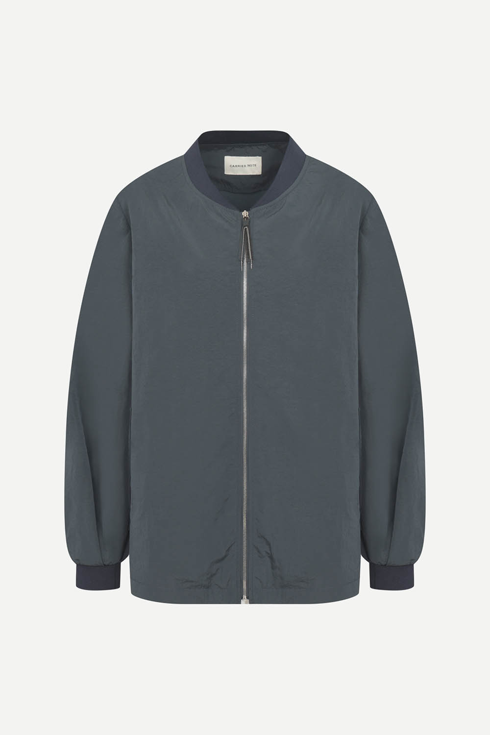 [캐리스노트] 배색 포인트 봄버 점퍼 다크 그레이