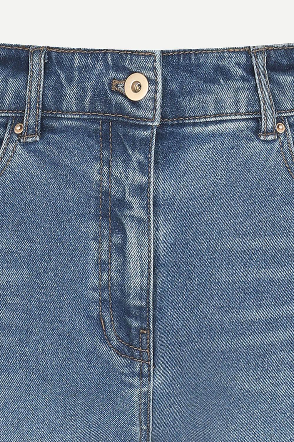 [캐리스노트] 일자핏 밴딩 컬러 데님 팬츠 인디고 블루