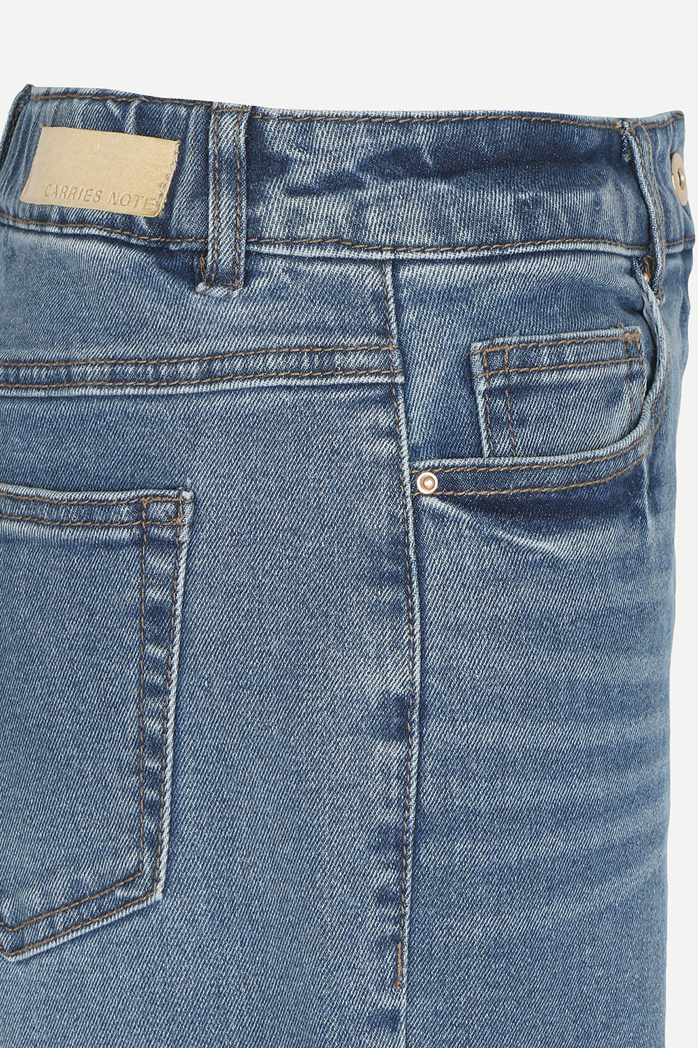 [캐리스노트] 일자핏 밴딩 컬러 데님 팬츠 인디고 블루