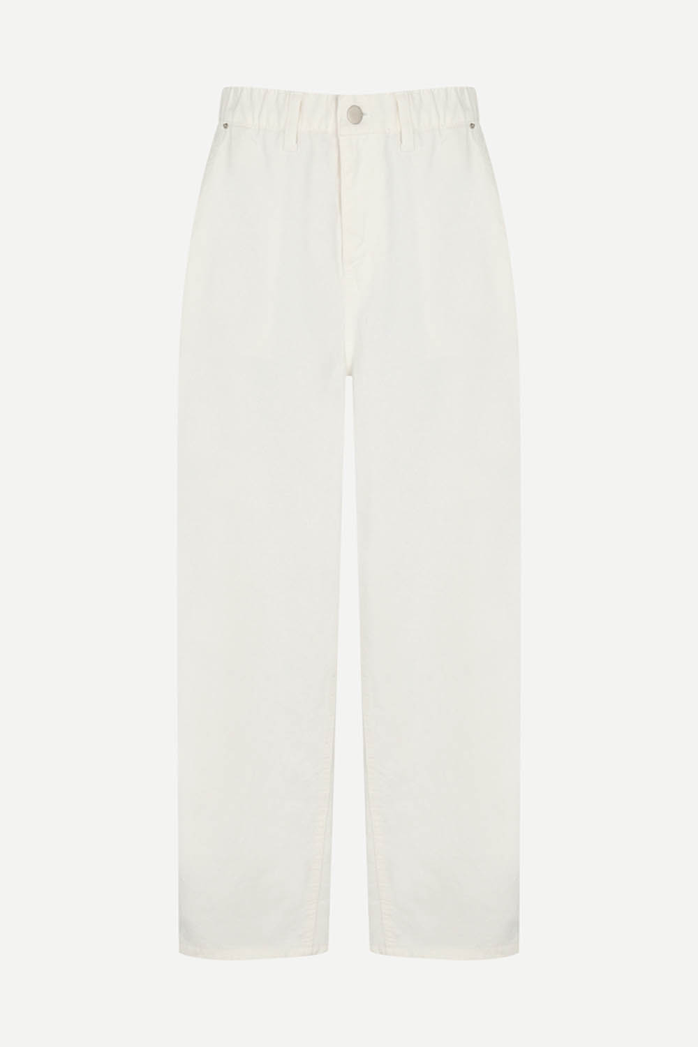 [캐리스노트][온라인단독] 배럴드 배기핏 코튼 팬츠 화이트