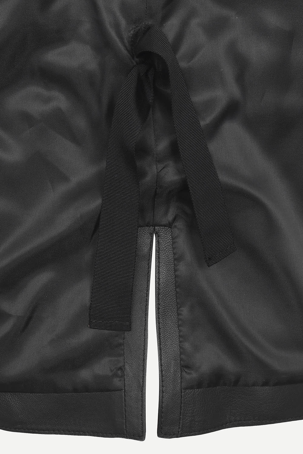 [캐리스노트] 양가죽 스트링 자켓 블랙