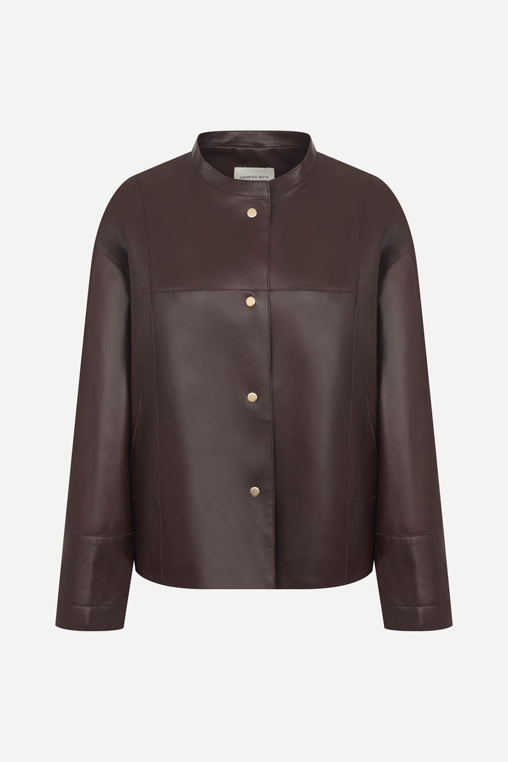 [캐리스노트] 차이나카라 레더 자켓 와인