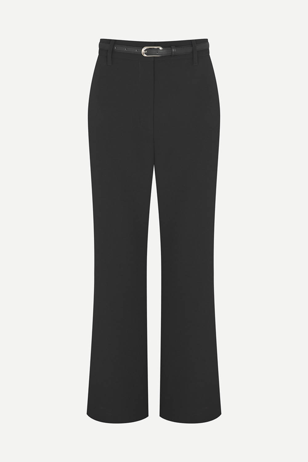 [캐리스노트] 세미 와이드 벨티드 팬츠 블랙