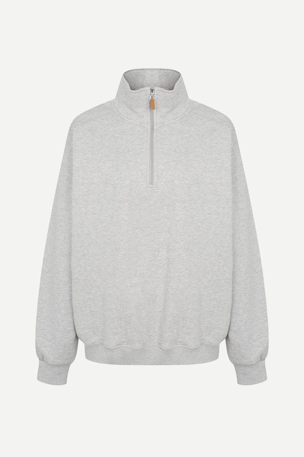 [캐리스노트][온라인단독] 코튼 100% 하프집업 맨투맨 그레이