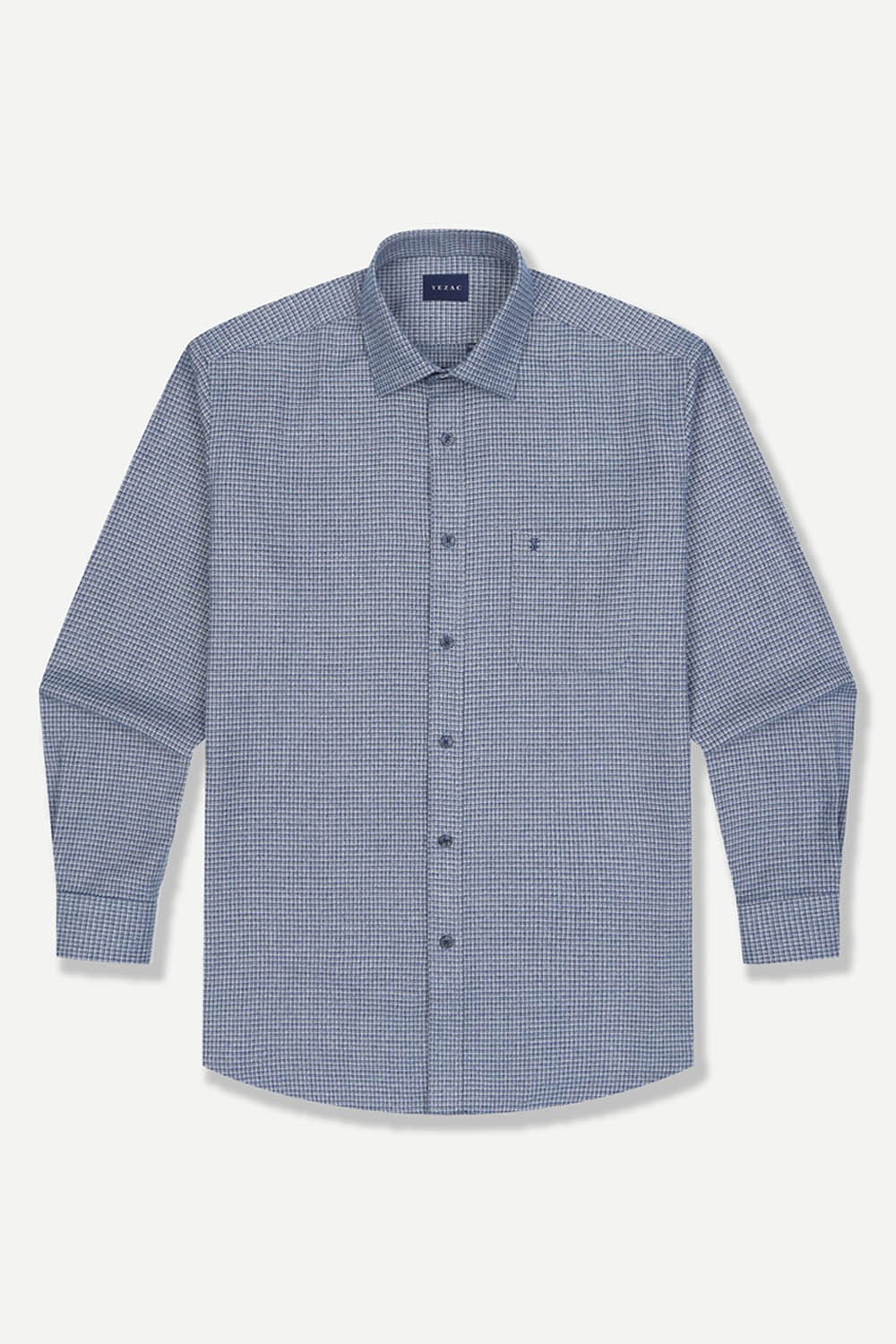 [공식몰] 마이크로 체크 패턴 일반핏 셔츠 네이비