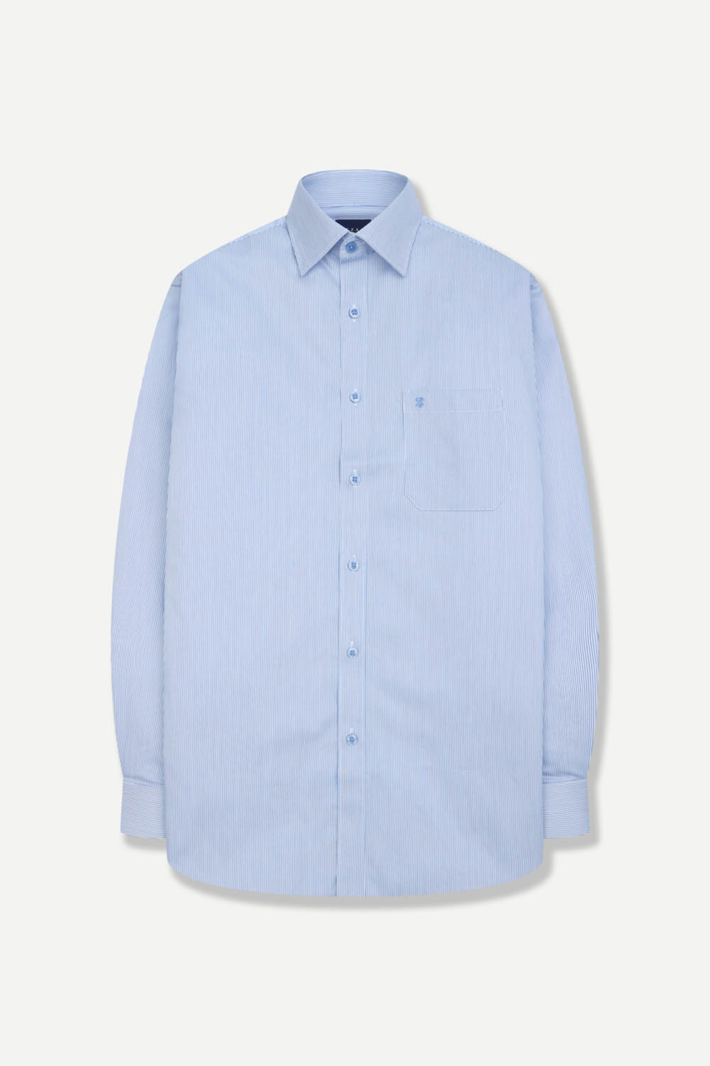 [공식몰] 마이크로 스트라이프 스탠다드 일반핏 셔츠 블루