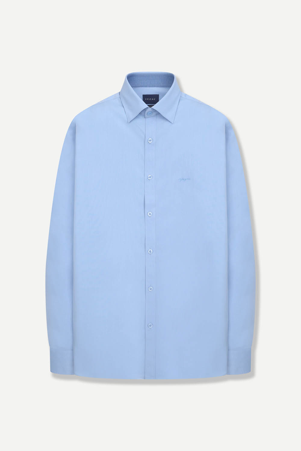 [공식몰] 모달 블렌드 솔리드 드레스 슬림핏 셔츠 블루