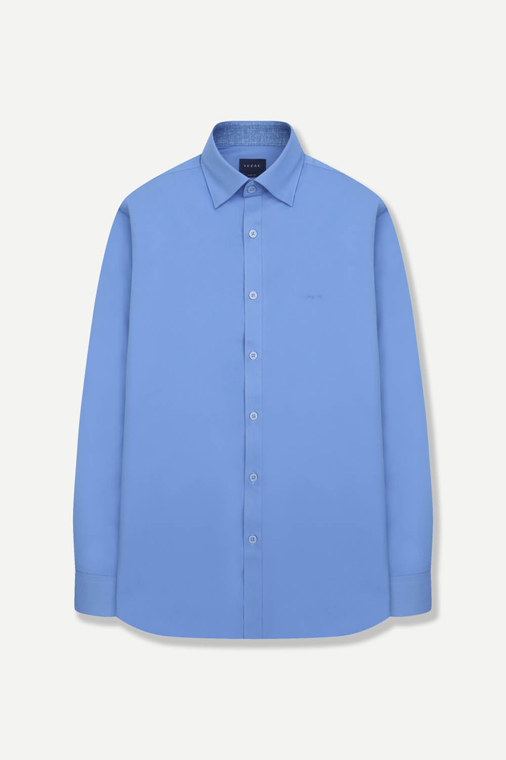 [공식몰] 브라이트 로고 포인트 슬림핏 셔츠 블루