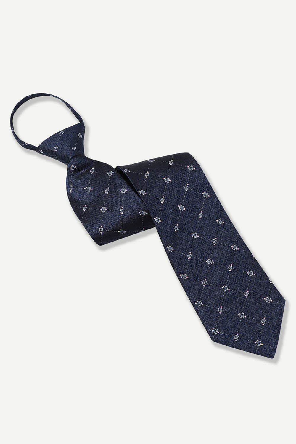 [예작] 실크혼방 미니 도트 넥타이 네이비