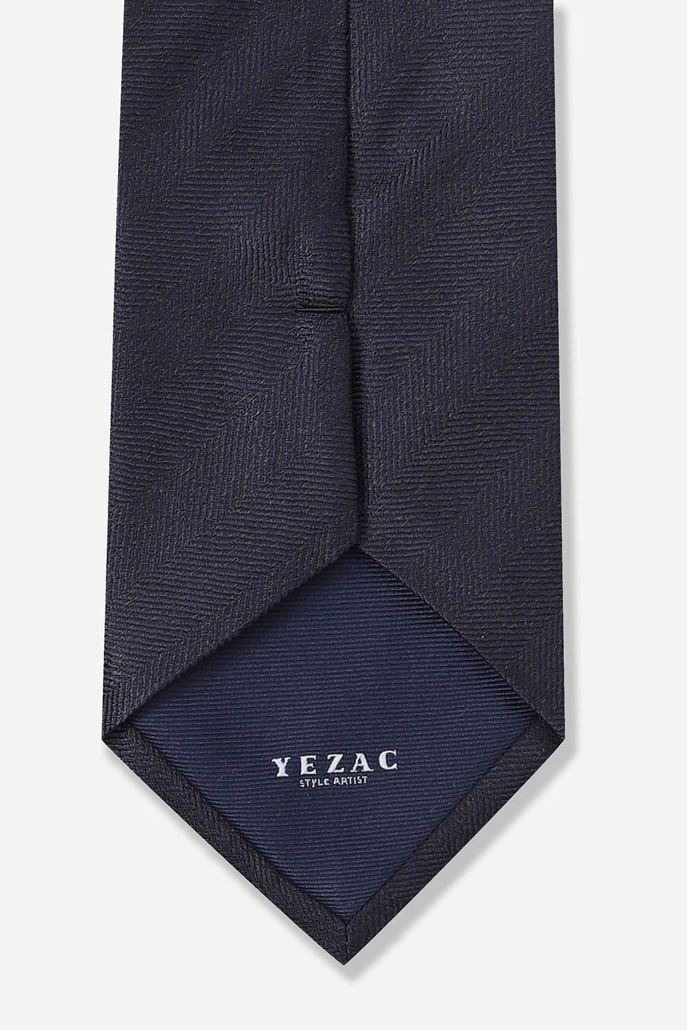 [예작] 실크 100% 헤링본 넥타이 네이비
