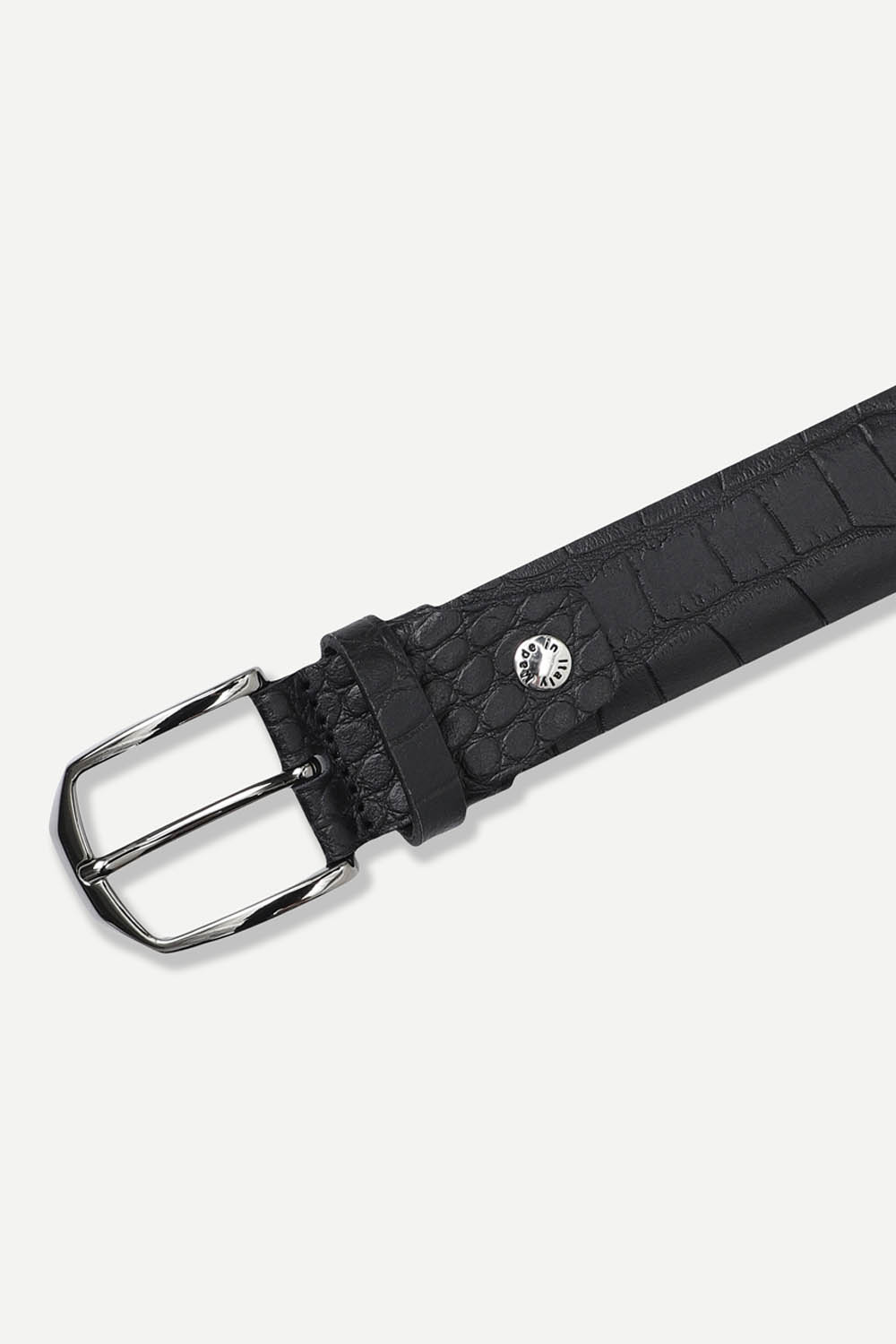 [공식몰] 크로커 엠보 천연가죽 클래식 벨트 블랙