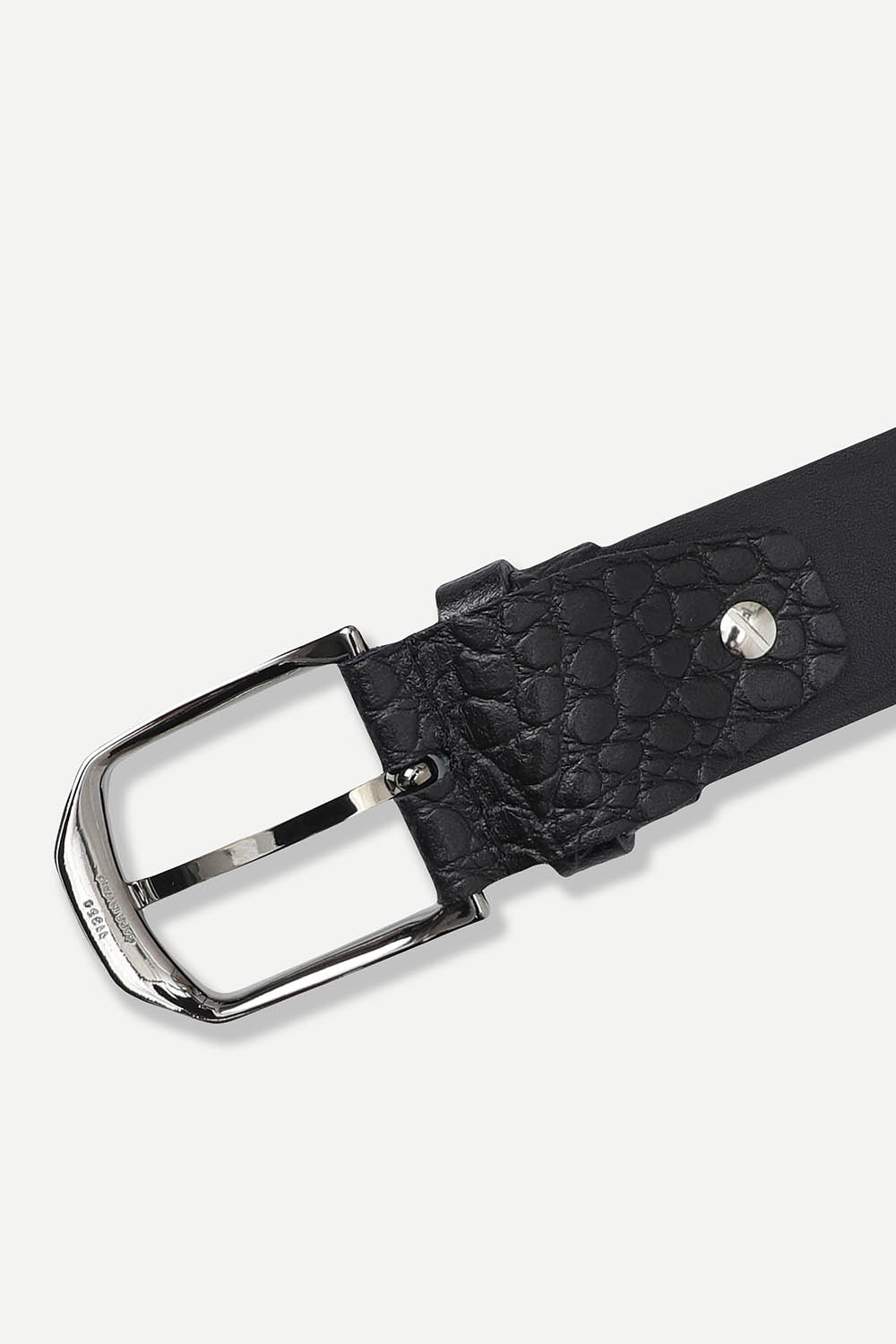[공식몰] 크로커 엠보 천연가죽 클래식 벨트 블랙