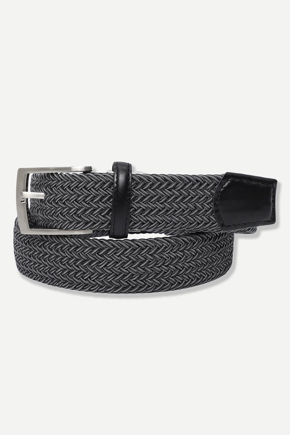 [공식몰] 그레이 위빙 스트레치 캐주얼 벨트 그레이