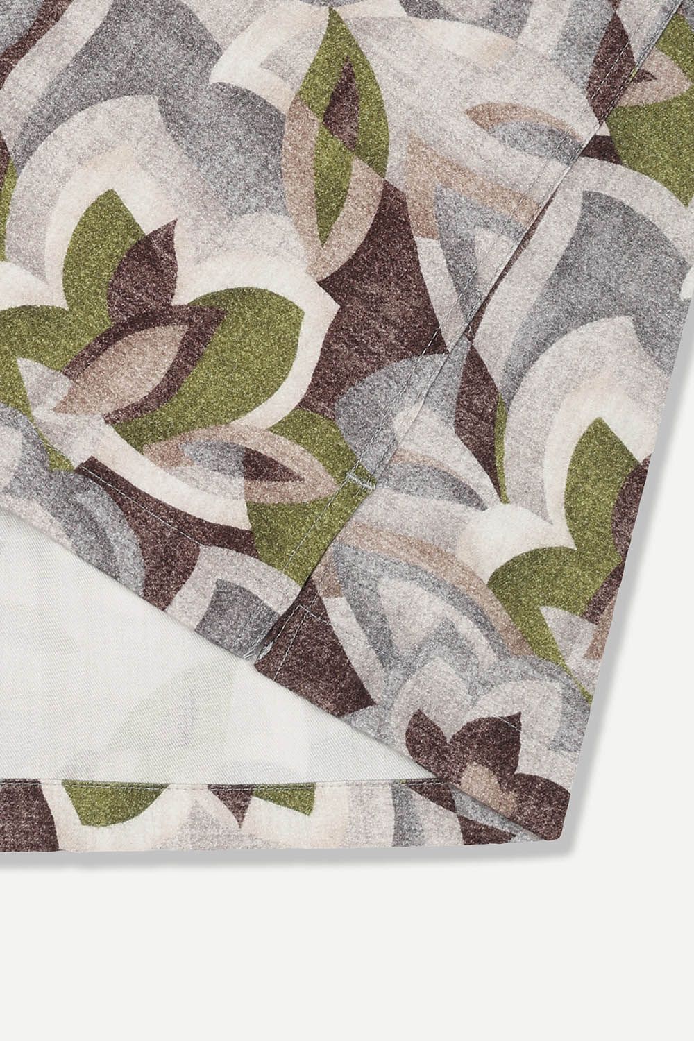 [선물포장][예작] 면 100% 레귤러핏 플라워 패턴 셔츠 브라운