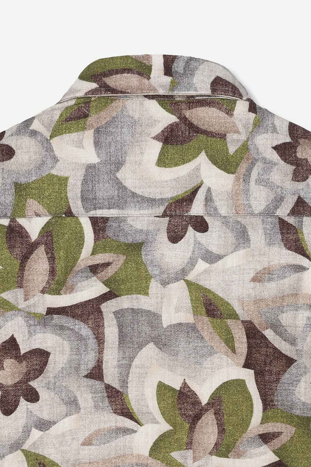 [선물포장][예작] 면 100% 레귤러핏 플라워 패턴 셔츠 브라운