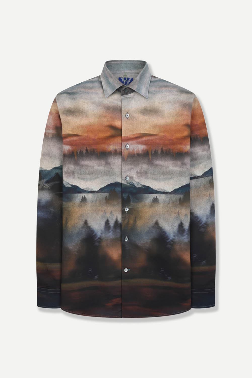 [선물포장][예작] 면 100% 슬림핏 아트워크 셔츠 블랙