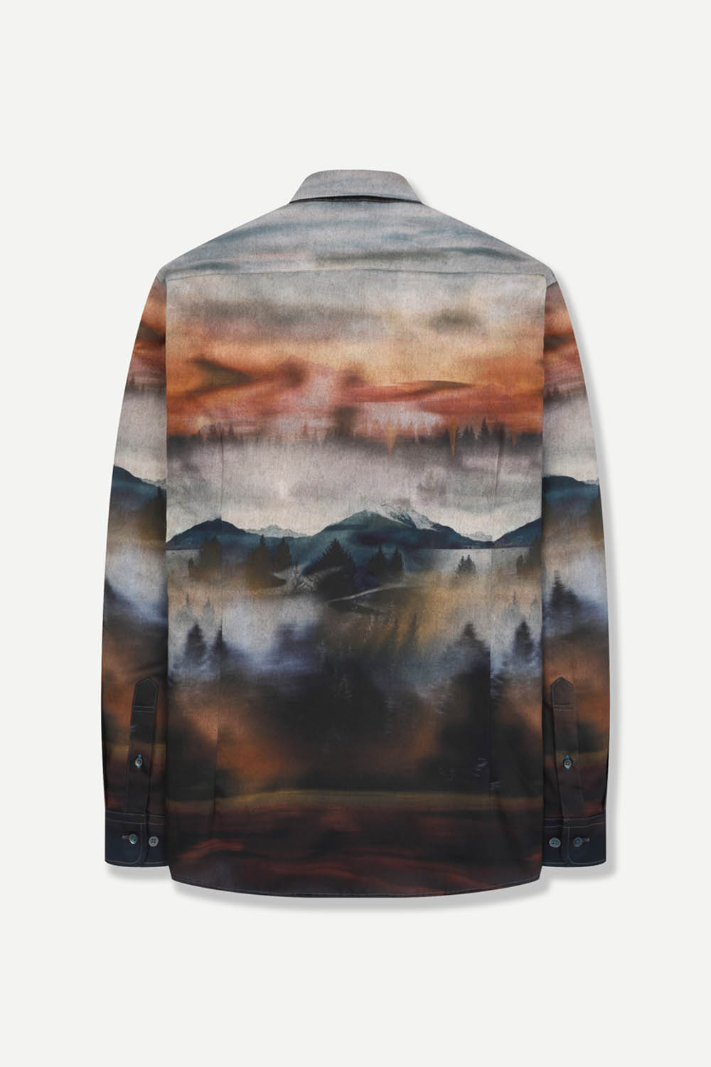 [선물포장][예작] 면 100% 슬림핏 아트워크 셔츠 블랙