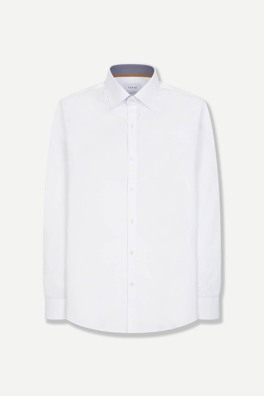 [공식몰] 배색 포인트 논아이론 슬림핏 셔츠 화이트